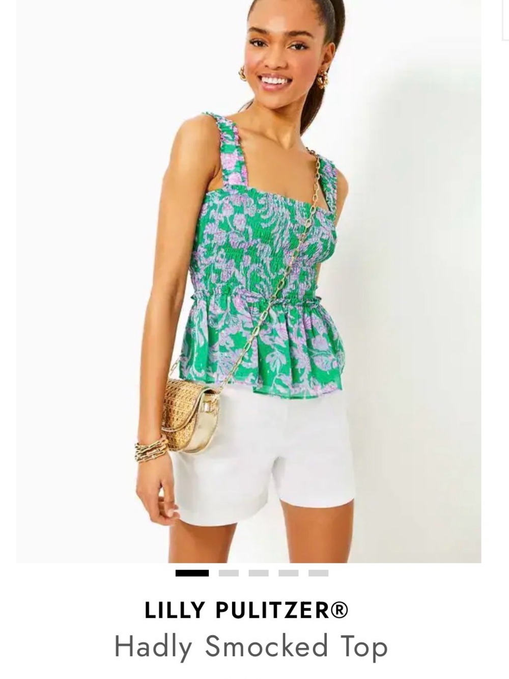 Lilly Pulitzer Hadly Smocked Peplum top